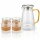 Karaffe & Glas-Set | 1600 ml Karaffe & 4 Gläser à 200 ml für Wasser, Säfte, Tee