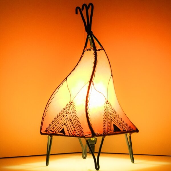 Orientalische Stehlampe "Henna" 35 cm Leder Orange