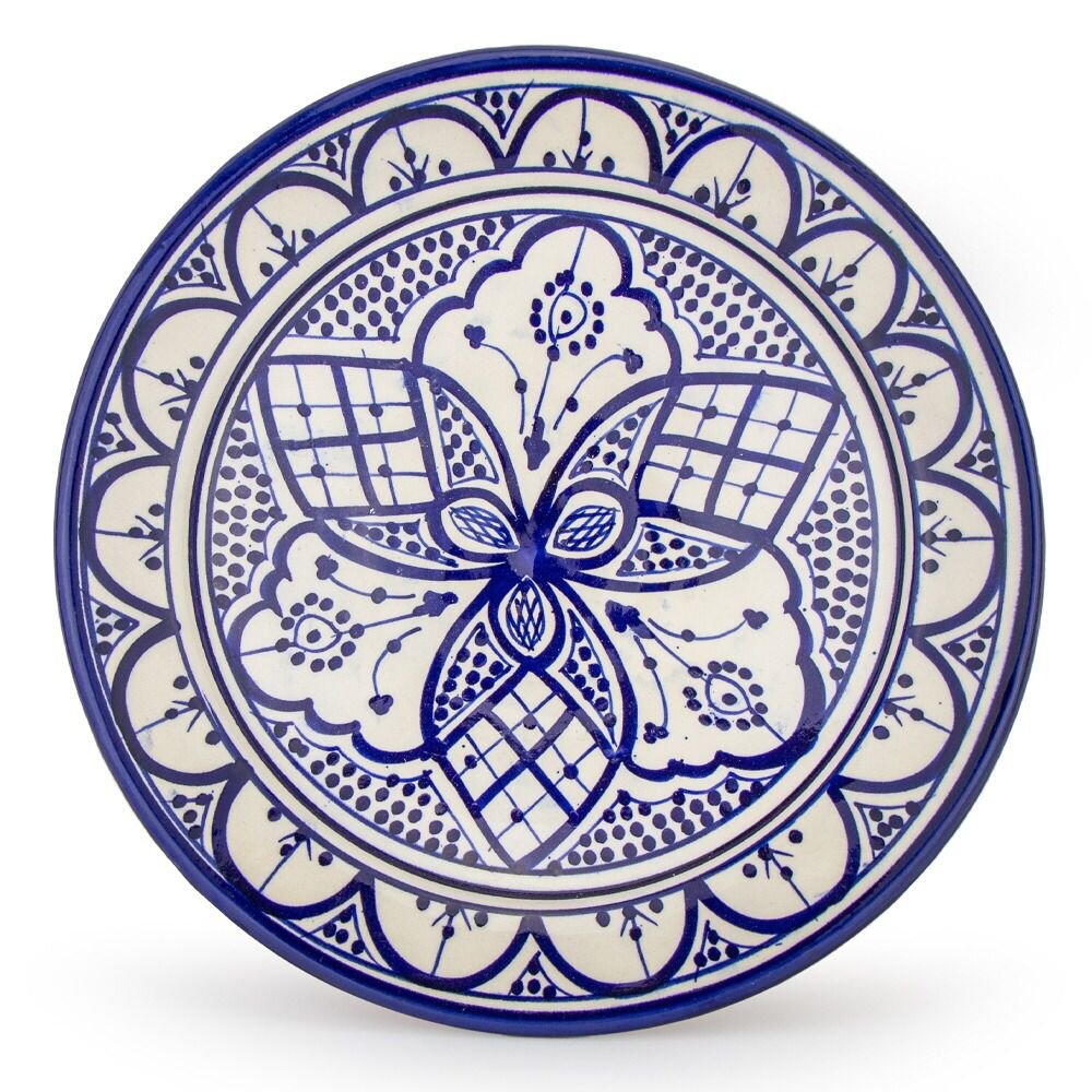 Orientalischer Keramik-Teller rund Ø 35cm Blau/Weiß, 25,90 €