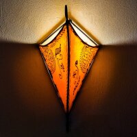 Orientalische Leder-Wandlampe "Sara" Orange