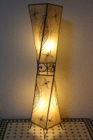 Orientalische Stehlampe "Henna-Carré" 98 cm Leder Natur
