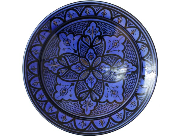 Orientalischer Keramik-Teller rund Ø 35cm Dunkelblau