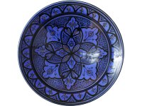 Orientalischer Keramik-Teller rund Ø 35cm Dunkelblau