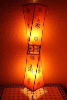 Orientalische Stehlampe "Henna-Carré" 98 cm Leder Orange