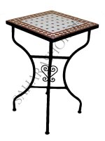 Mediterraner Mosaiktisch Bordeaux-Natur 45 x 45 cm