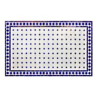 Mediterraner Mosaiktisch Blau-Natur 120 x 80 cm