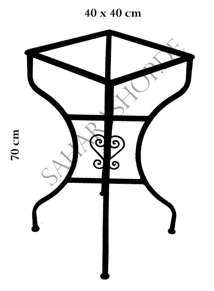 Eisengestell für Tischplatten 45 x 45 cm