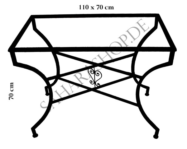 Eisengestell für Tischplatten 120 x 80 cm