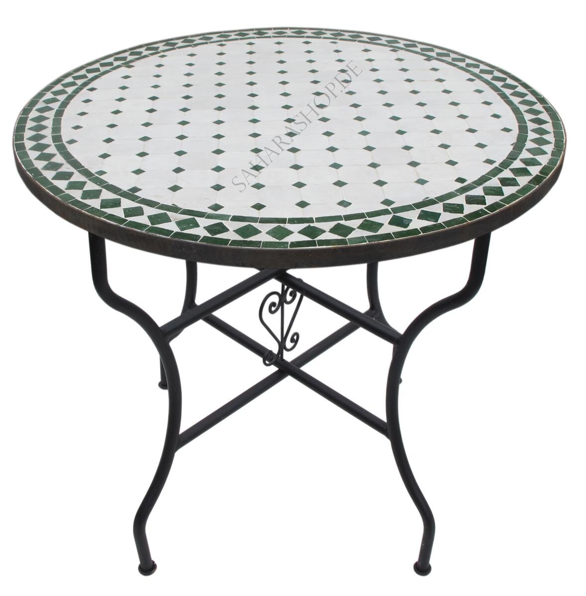 Mediterraner Mosaiktisch Rund Ø 80 cm GrünNatur, 299,00