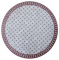 Orientalischer Mosaiktisch Rund Ø 100 cm Bordeaux-Natur