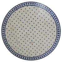 Orientalischer Mosaiktisch Rund Ø 100 cm Blau-Natur