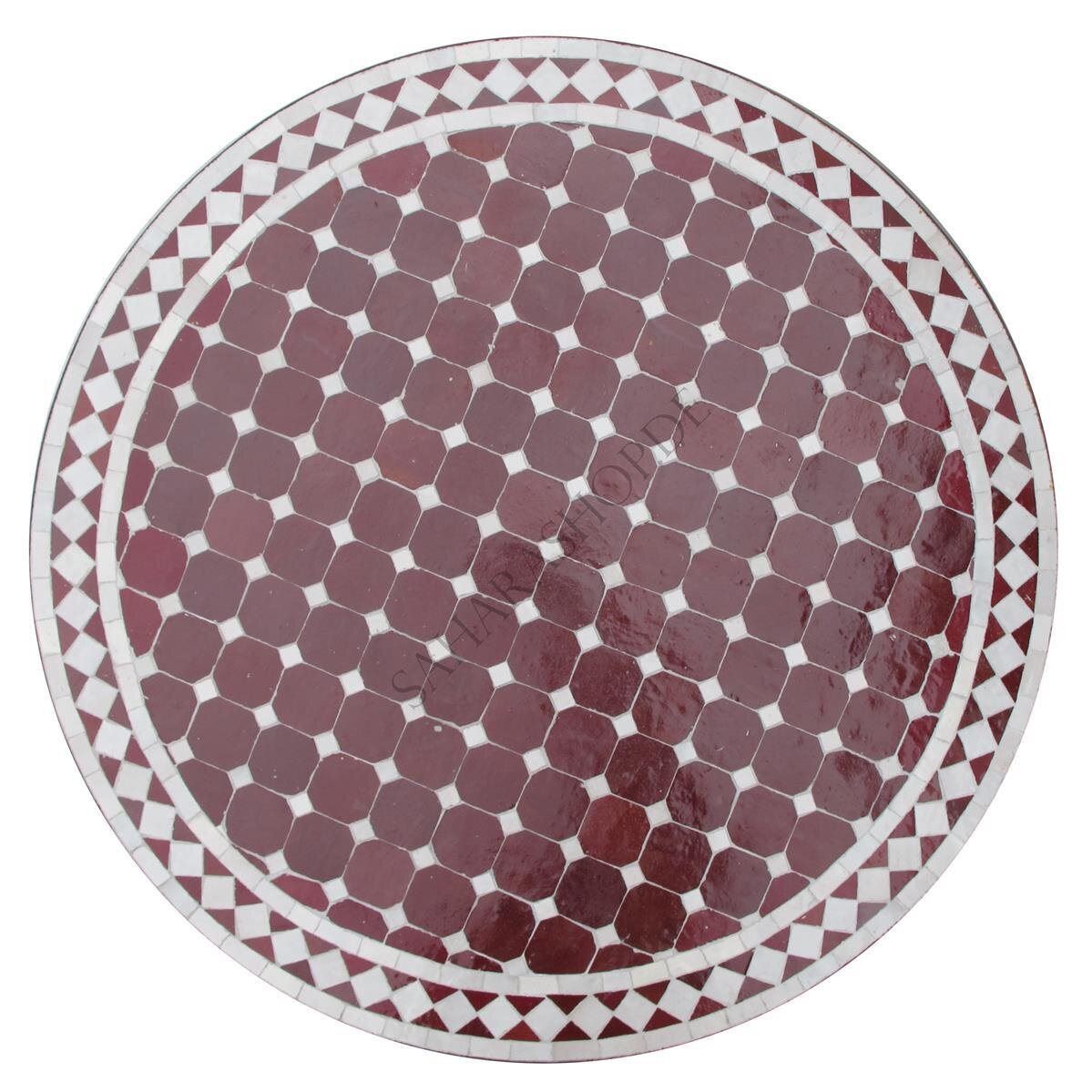 Mediterraner Mosaiktisch Rund Ø 80 cm Bordeaux, 296,89
