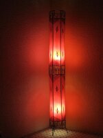 Orientalische Stehlampe "Henna-Zylinder" 150 cm Leder Rot