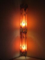 Orientalische Stehlampe "Henna-Zylinder" 150 cm Leder Orange