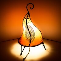 Orientalische Stehlampe "Henna-Rund" 38 cm Leder Orange