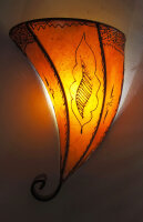 Orientalische Leder-Wandlampe "Ibitsam" Orange