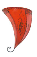 Orientalische Leder-Wandlampe "Ibitsam" Orange