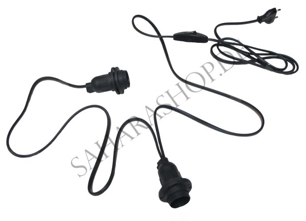 Kabel mit 2 Fassungen E14, Stecker und Schalter