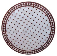 Mosaikplatte Rund Ø 80 cm Bordeaux-Natur