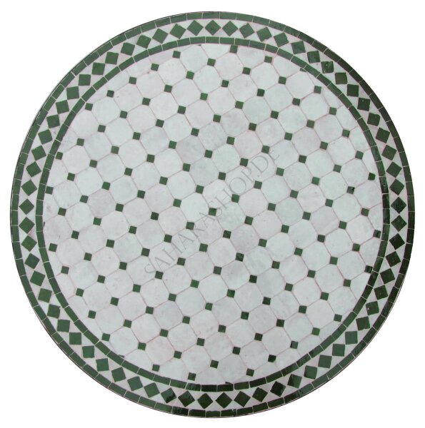 Mosaikplatte Rund Ø 80 cm Grün-Natur