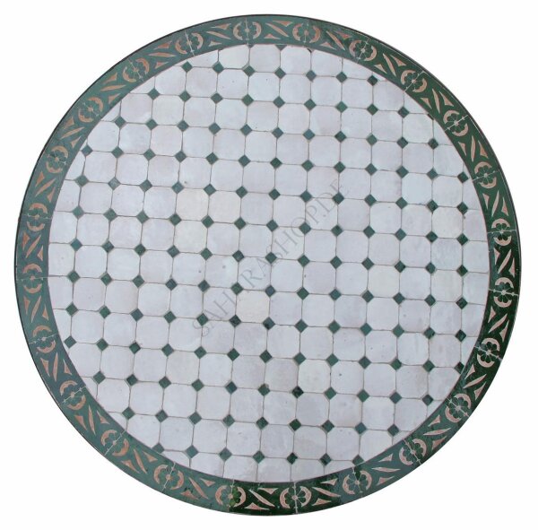 Mosaikplatte Rund Ø 80 cm "Tawriq" Grün-Natur