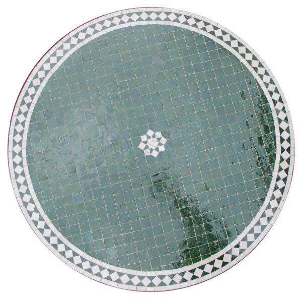Mosaikplatte Rund Ø 100 cm "Fleur" Grün