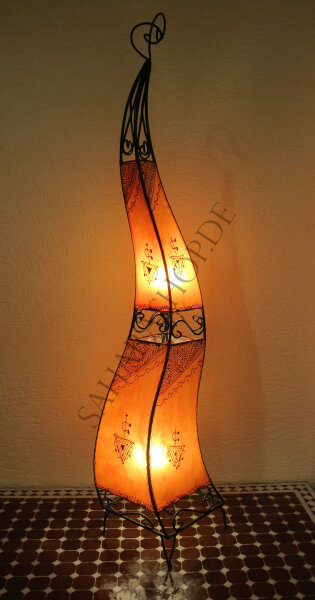 Orientalische Stehlampe "Henna" 130 cm Leder Orange