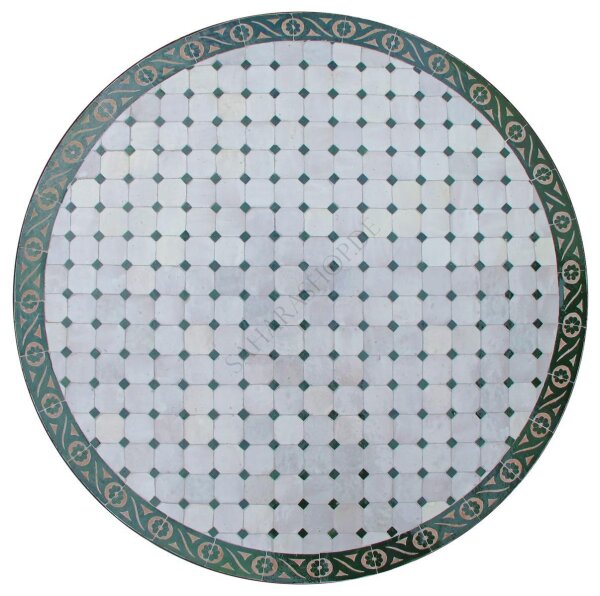 Mosaikplatte Rund Ø 100 cm "Tawriq" Grün-Natur