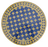 Orientalischer Mosaiktisch Rund Ø 60 cm Blau-Gelb