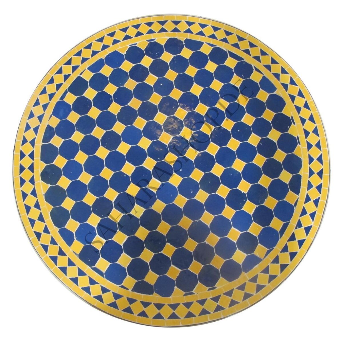 Mediterraner Mosaiktisch Rund Ø 80 cm BlauGelb, 274,89