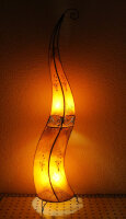 Orientalische Stehlampe "Henna-Rund" 150 cm Leder Orange