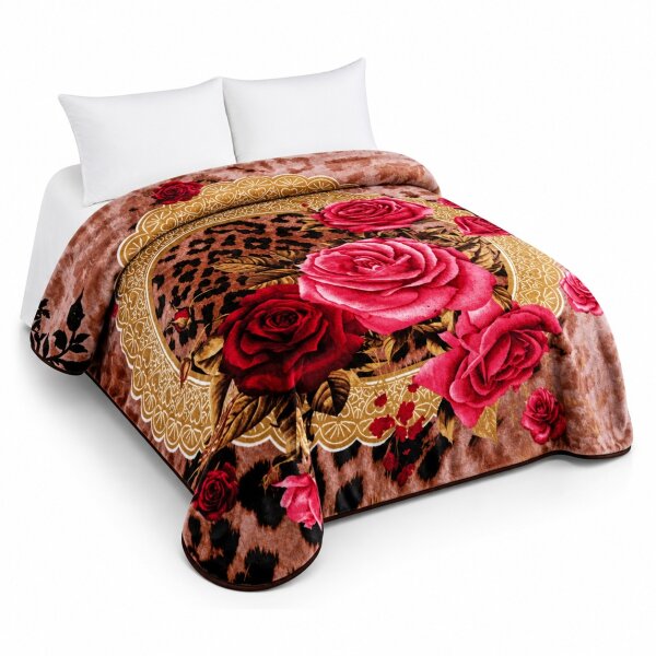 Blanket Braun Roses Groß